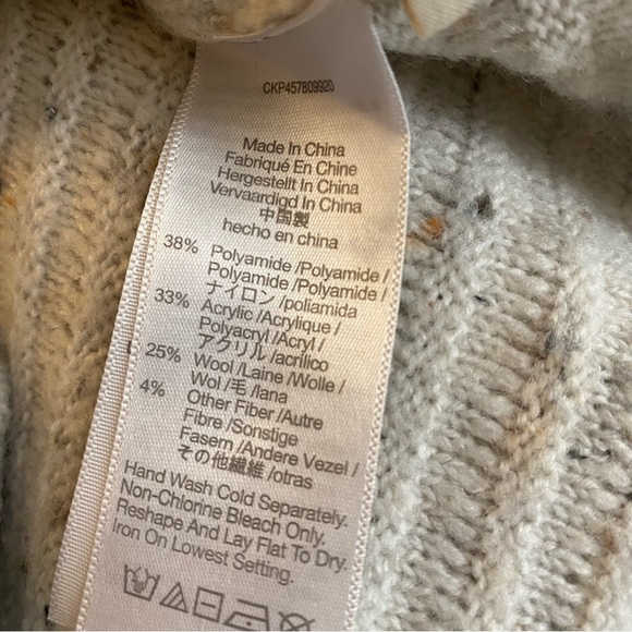 Mock neck ribbed knit long sleeve cropped sweater - Picture 5 of 5